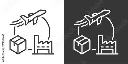 International Delivery Icon Set Vector Collection Isolated In Black And White