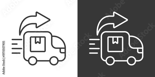 Delivery Process Icon Set Vector Collection Isolated In Black And White