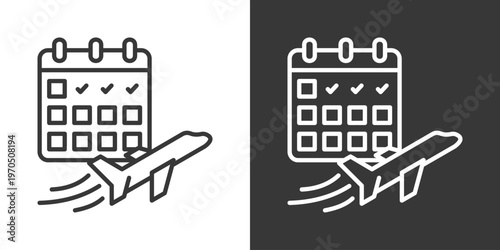 Shipping Schedule Icon Set Vector Collection Isolated In Black And White