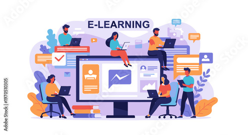 People interacting with computers and technology in a collaborative workspace environment