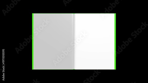4k 3D Flipping book page curl transition animation being flipped over, Opening book video.	