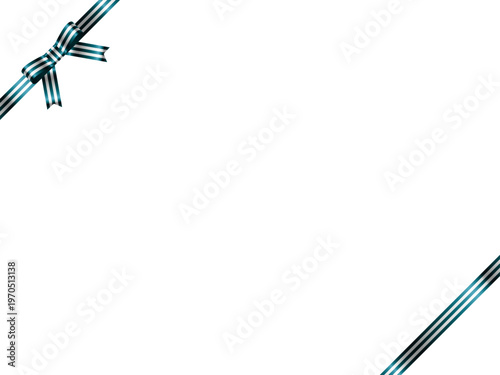 ボン蝶、縞、斜F、16青緑