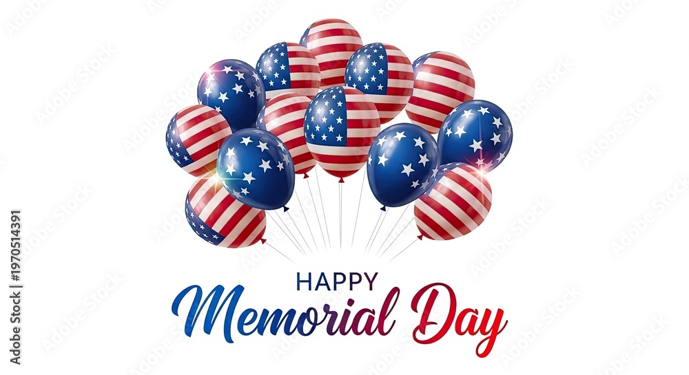 Fototapeta premium American balloons for memorial day celebration