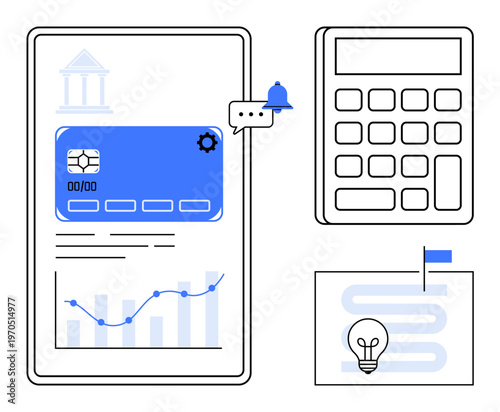 Digital banking concept. Digital banking tools thumbs up mobile apps, account management, and online transactions. Digital banking improves accessibility and financial planning. For fintech, finance