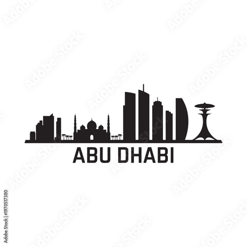 A striking black silhouette of abu dhabi s iconic skyline