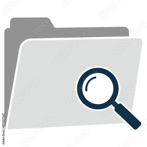 flat design file folder magnifying glass search icon vector template