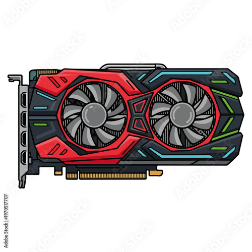 gaming gpu graphics card cartoon vector design