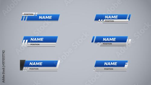 corporate blue lower third for name and position bar template