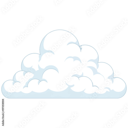 Cartoon Cumulus Cloud Vector Illustration Template