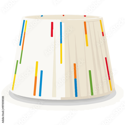 Colorful Striped Disposable Paper Coffee Cup Flat Vector Illustration