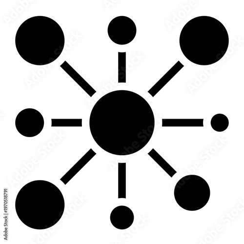 Molecule icon glyph style vector graphic illustration. Suitable for website design, app, template.