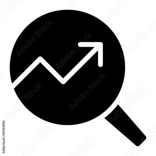 Search growth  icon glyph style vector graphic illustration. Suitable for website design, app, template.