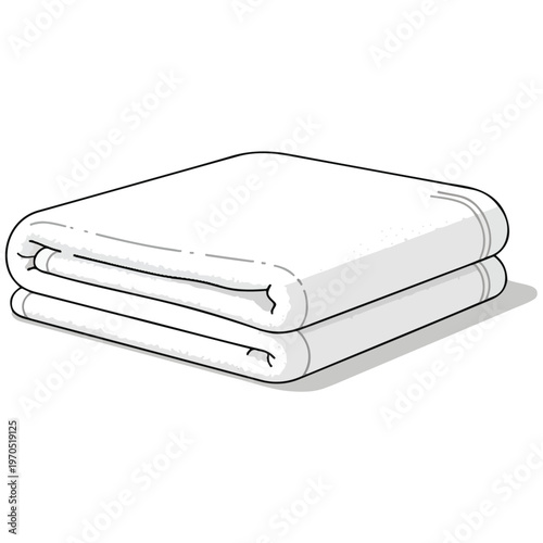 folded white cotton bath towels flat vector illustration