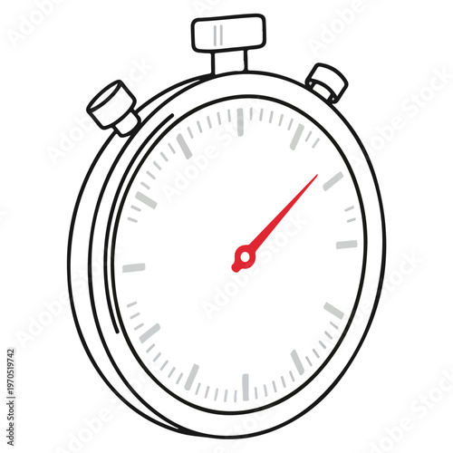 Minimalist Hand Drawn Stopwatch Timer Vector Illustration