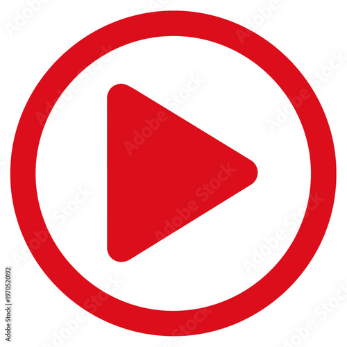 Free Download Red Circular Play Button Icon Flat Vector Design - GFXLoad