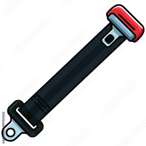 seat belt buckle receiver flat vector illustration template