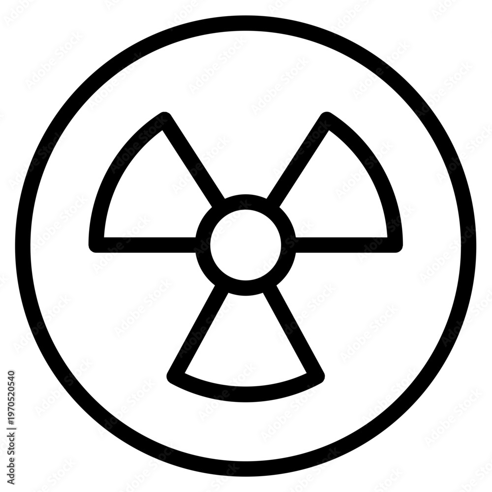 Fototapeta premium Radiation icon vector graphic illustration. Suitable for website design, app, template.