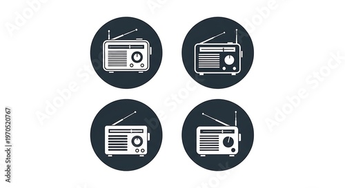 Radio icons set in a circle.