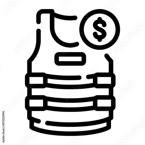 bulletproof line icon