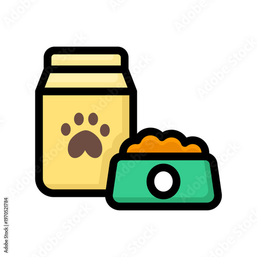  pet food line colored icon illustration vector graphic.eps