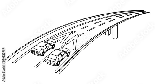 Two cars driving on highway road.