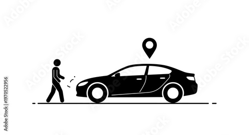 Man walking to a car.