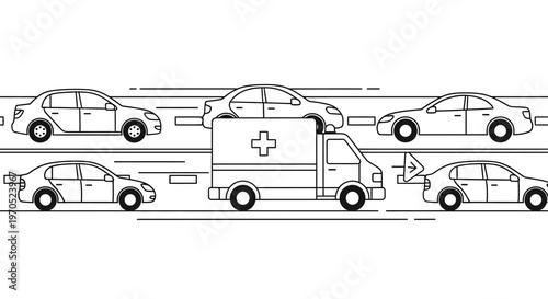 ambulance driving on the highway.