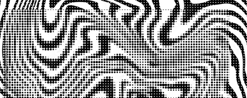 Background with irregular, chaotic dots, points, circle. Abstract monochrome pattern. Black and white color.