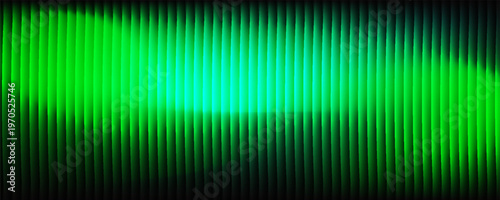 Dark green neon gradient ribbed glass. Vector ribbed glass texture background. Mesh gradient. acrylic ribbed bath surface. Reeded glass background semitransparent overlay. Bath wall window