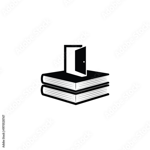 A stack of books with an open book on top in a minimalist setting