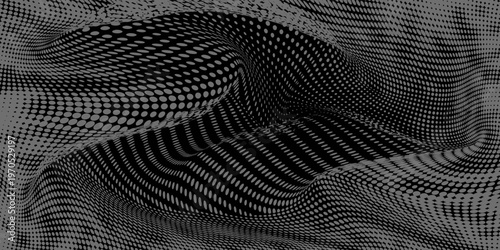 Background with irregular, chaotic dots, points, circle. Abstract monochrome pattern. Black and white color.