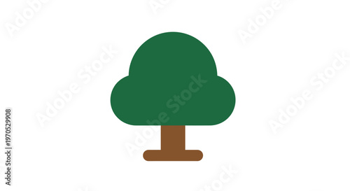 Tree with Green Leaves Illustration.
