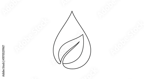 Leaf inside a water drop icon.