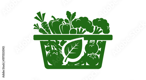 Green leafy vegetable container illustration.