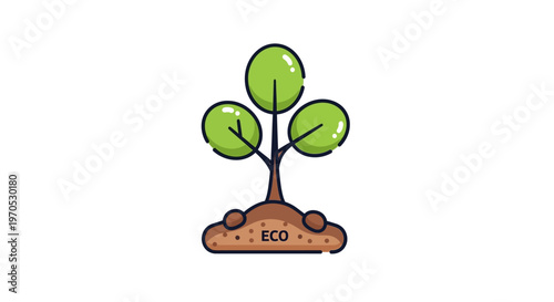 Eco friendly green small tree plant.