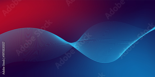Blue purple red gradient mesh abstract background with wavy blended lines nice for wallpaper or banner smooth vector