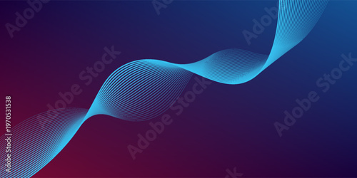 Blue purple red gradient mesh abstract background with wavy blended lines nice for wallpaper or banner smooth vector