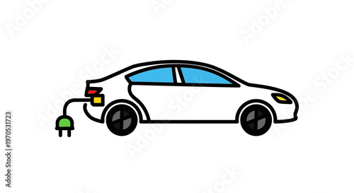 Electric car being charged slowly.