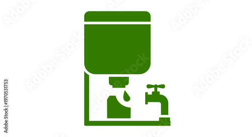 Green toilet with water tank.
