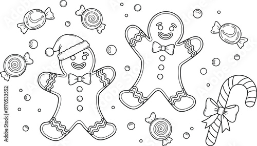 Gingerbread Cookies and Candy, Christmas Sweet Treats, Festive Holiday Desserts and Decorations for Winter Celebrations