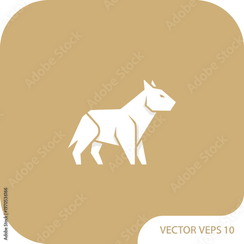 Geometric Origami Dog Silhouette Vector Art.