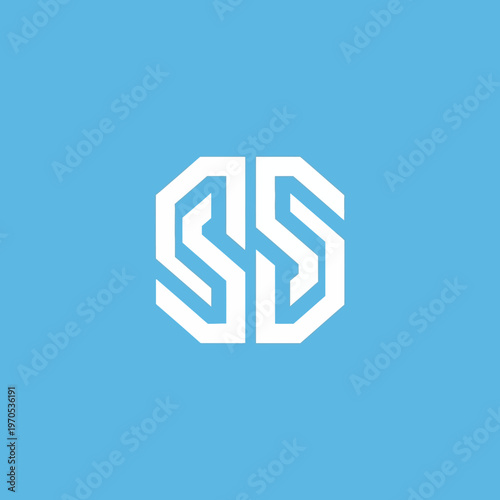 Geometric SS Monogram Logo Design.
