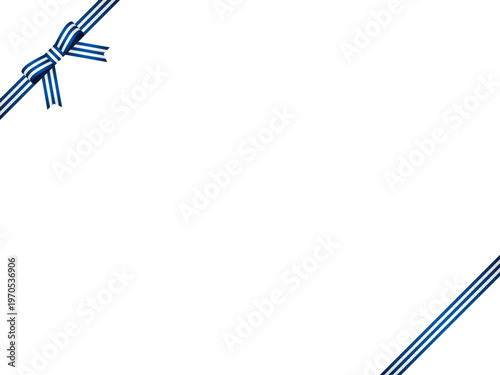 リボン蝶、縞、斜F、m15青