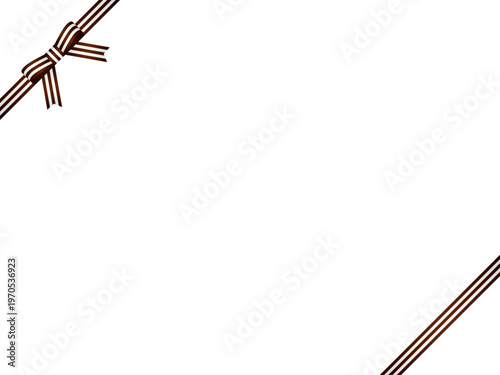 リボン蝶、縞、斜F、m18茶