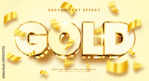 Gold elegant editable text style effect. Vector text effect with luxury concept.