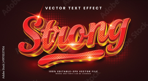 Strong red editable vector text effect with luxury concept.