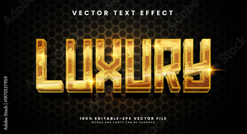 Luxury editable text style effect with golden theme.