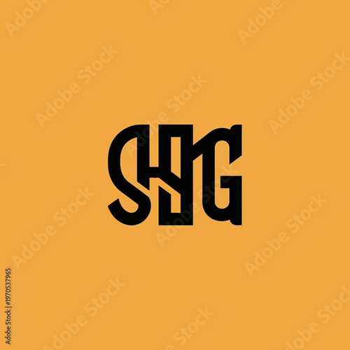 Monogram SHG Logo Design Abstract Geometric Font.