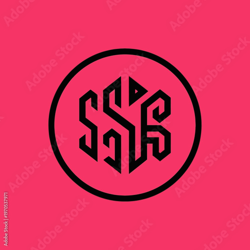 Monogram Logo Design Featuring Intertwined Letters SSK in a Circle.