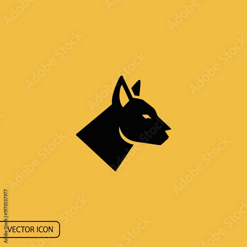 Silhouette of a Fierce Dog Head Icon.